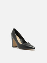 SCARPIN PRETO COURO SALTO ALTO BLOCO CITY A 10884 0001 0031 AREZZO